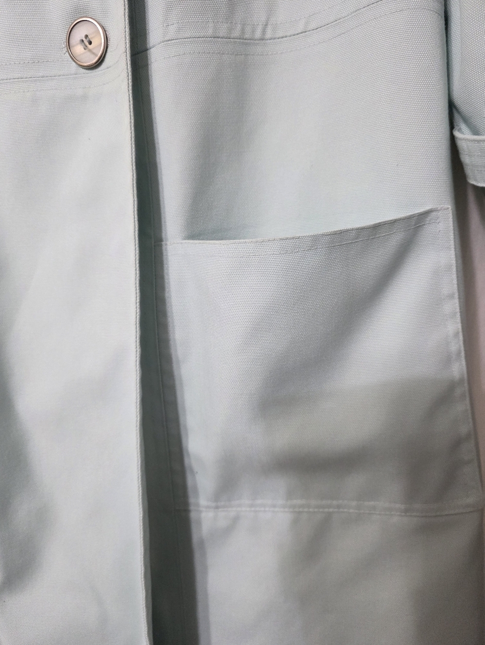 AQUA BLUE VINTAGE TRENCH COAT MISTY HARBOR LABEL "Wearing Good Health" - Picture 7 of 17